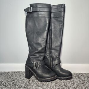 Harley-Davidson Black Heeled Boots Charlevoix